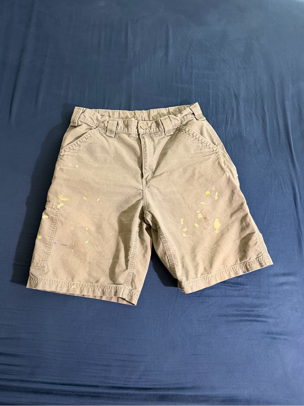 Vintage Carhartt B147 Canvas Utility Shorts Men's Sz 34 Carpenter Distressed